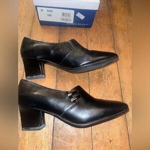 Karen Scott Womens Block Heels Size 6 M Black Leather